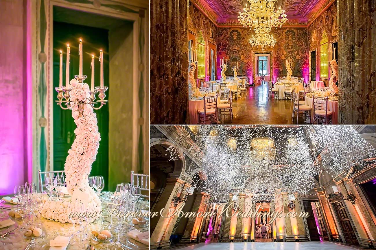 elegant wedding at villa erba with stunning decoratio